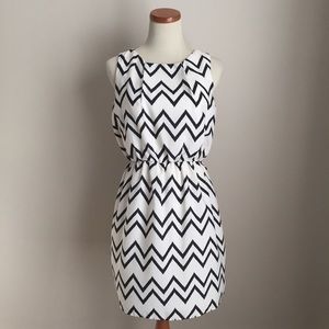Black and white chevron dress